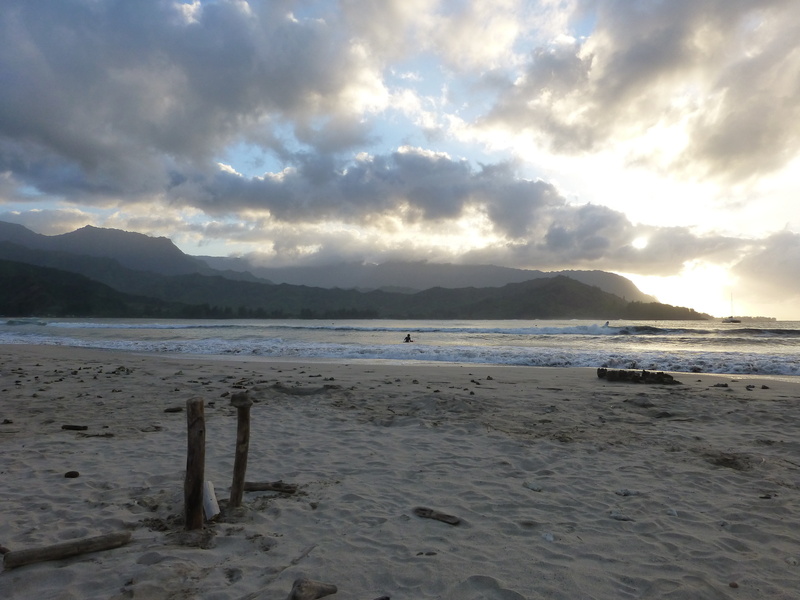 cloud - sky, tranquil scene, water, beauty in nature, remote, land, sky, sunset, non-urban scene, tranquility, bali hai, 4K, kauai, hawaii, idyllic, no people