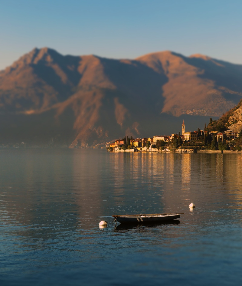 non-urban scene, water, transportation, italy, sky, 2K, scenics - nature, varenna, nature, animals in the wild, no people, tranquility, mountain range
