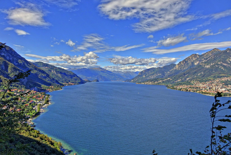 water, outdoors, mountain, non-urban scene, mountain peak, Landscape, belvedere, Lecco, vista, remote, day, tranquil scene, cloud - sky, idyllic, tranquility