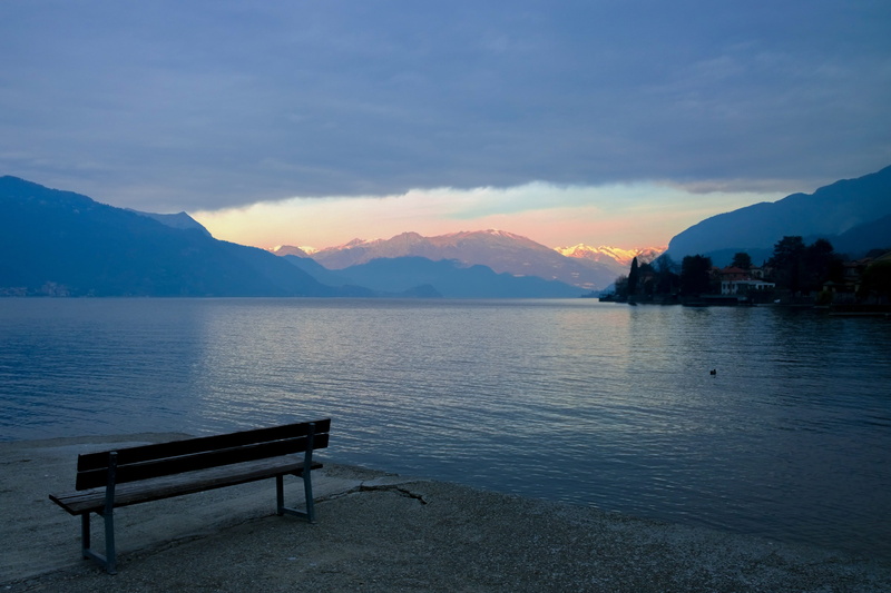 waterfront, beauty in nature, winter, italia, mandello del lario (lc), como lake, loneliness, water, bench, italy, seat, tranquil scene, tranquility, 4K
