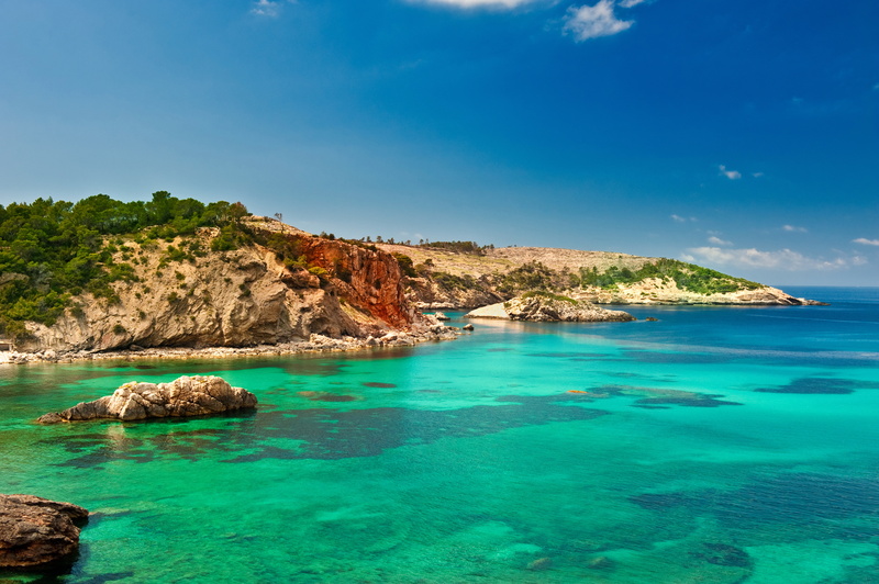 sea, Ibiza, stones, island, Spain, 8K, coast