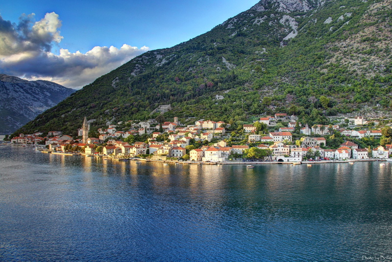 dobrota, rivers, cities, houses, 2K, montenegro, mountains, kotor, scenery