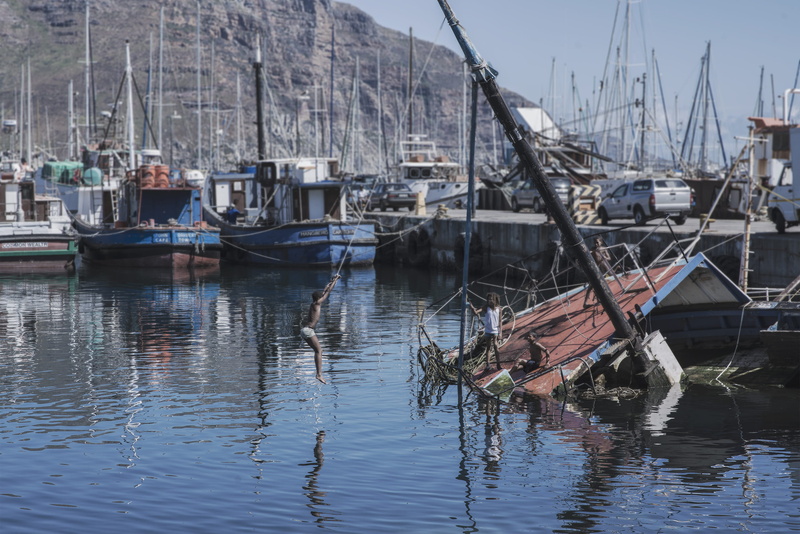 boats, children, day, child, built structure, harbor, sea, mode of transportation, moored, swinging, play, hout bay, sailboat, ship, building exterior
