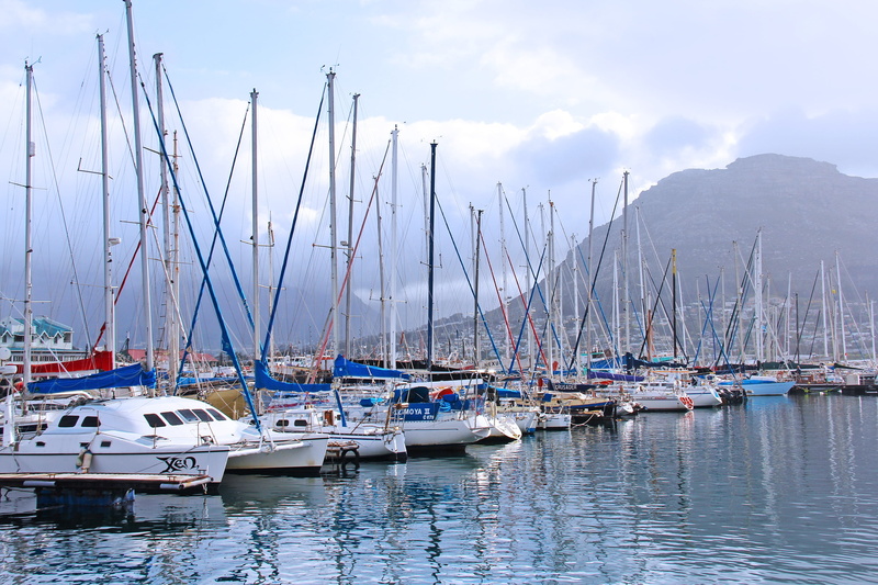 water, reflection, sky, nature, rock, scenic, mountain, pole, nautical vessel, impressively, marina, cloud - sky, charming, cape town, scenery, transportation