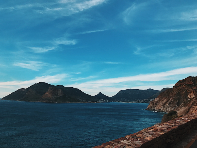 land, south africa, sea, outdoors, 4K, rock, cape town, cloud - sky, mountain range, sky, mountains, hout bay, rock - object, no people, water, beauty in nature
