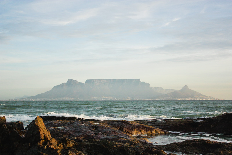 sea, non-urban scene, tranquil scene, land, water, cape town, rocks, table mountain, horizon, western cape, rock, outdoors, south africa, sky