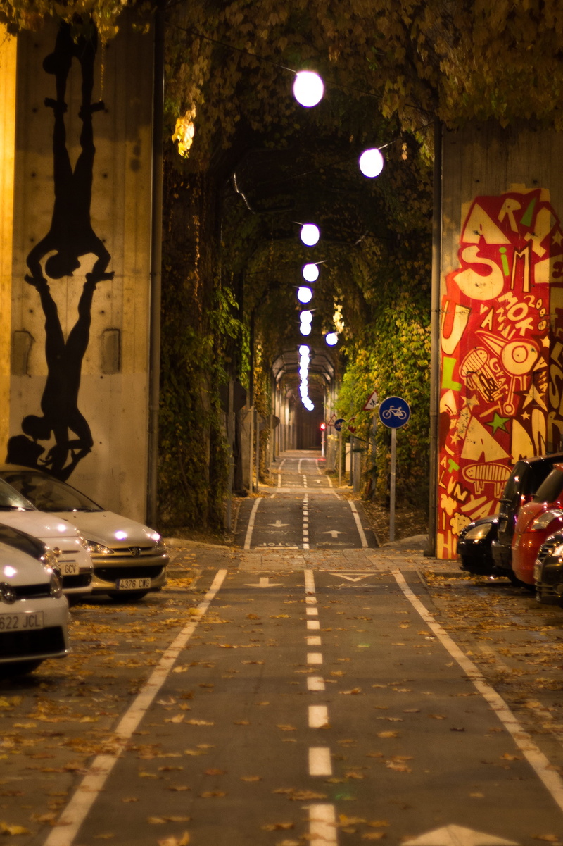 art, catalunya, representation, building exterior, night, built structure, winter, bikebicycle, direction, 4K, transportation, creativity, motor vehicle