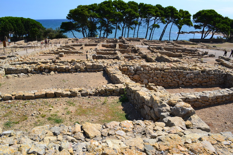 sea, ancient civilization, 4K, day, scenics - nature, archaeology, costa brava, landscape, stone - object, ruins of empúries, history, beauty in nature