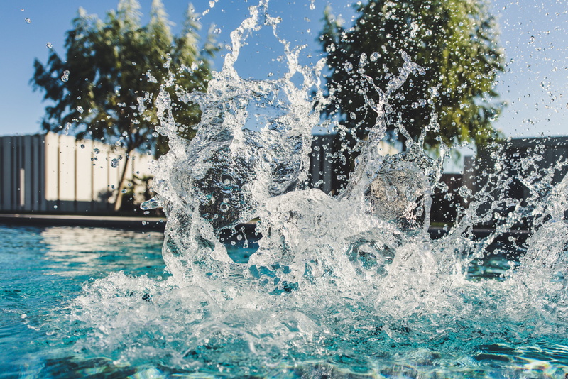 sea, rippled, 4K, no people, pool, water, spraying, flowing, motion, wet, fountain, built structure, day, summer, fun, adventure, waterfront, blue, hot