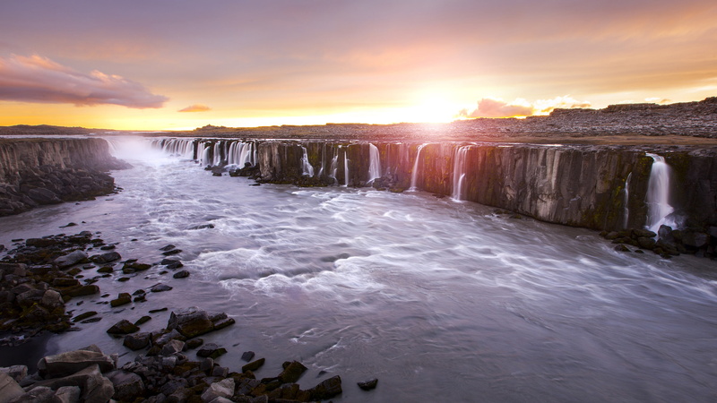 iceland, sunset, phones, landscape, waterfall, tablets, hd, desktop, selfoss, mobile, best, 4K