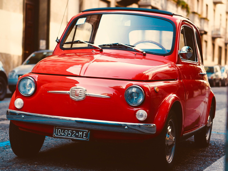 road, vintage car, mode of transportation, no people, retro styled, stationary, architecture, day, retro, red, car, focus on foreground, building exterior
