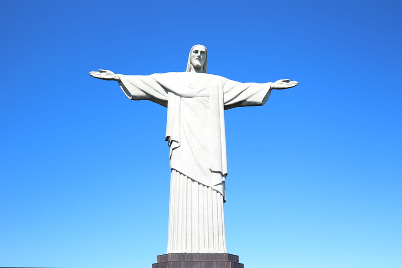 religion, no people, spirituality, belief, sculpture, statue, redeemer, male likeness, art and craft, daytime, representation, blue, travel destinations
