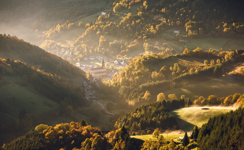 Mountain, France, Hautes Vosges, mountains, Vosges, Morning, nikon, Autumn, Nature, Europe, Colors, Fall, D810, alsace, Mist, October, Landscape, atmosphere