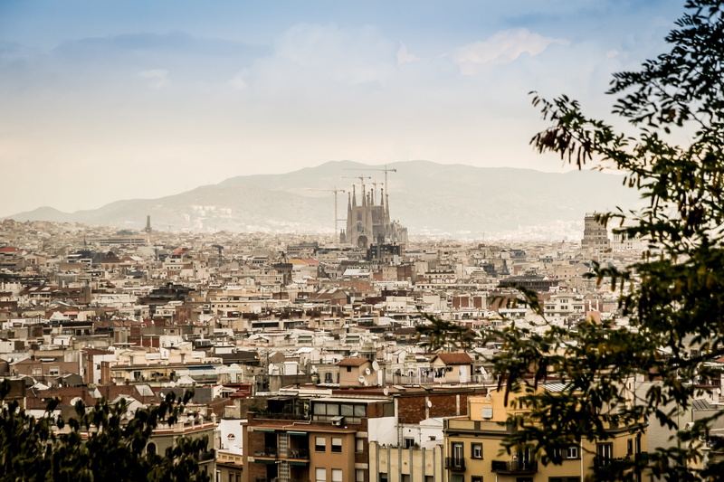 building exterior, high angle view, crowded, built structure, nature, community, residential district, building, sagrada, sky, cityscape, city, crowd, outdoors