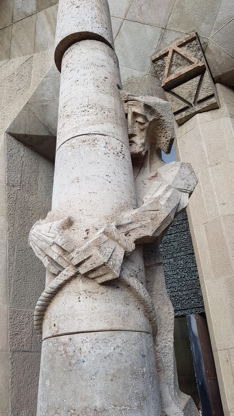 religion, travel, human representation, spanish, spain, construction, famous, outdoors, monument, gaudi, no people, jesus, catholicism, architecture, low angle view