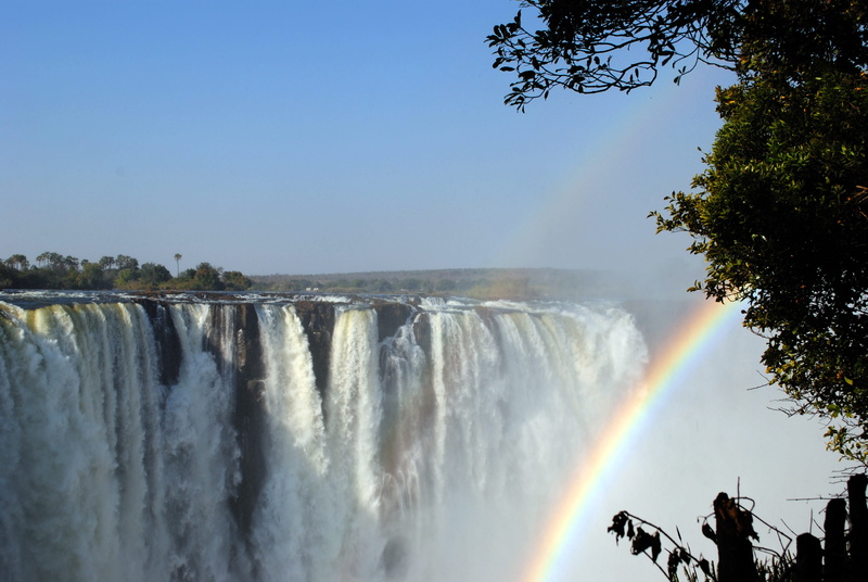 victoria case, Waterfall, plant, long exposure, nature, clear sky, splashing, sky, flowing, scenics - nature, outdoors, daytime, Victoria Falls, waterfalls