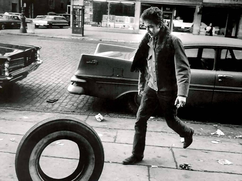 casual clothing, front view, lifestyles, men, motor vehicle, standing, full length, young adult, footpath, monochrome street men bob dylan, real people