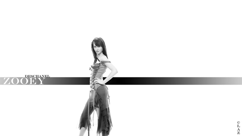 hairstyle, adult, one person, celebrity, real people, lifestyles, full length, copy space, leisure activity, monochrome, Zooey Deschanel, standing, human arm
