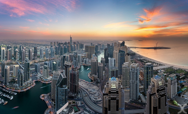 Dubai Marina, Cities, Sunset, United Arab Emirates, Skyscraper, 1080P, Dubai