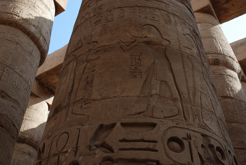 archaeology, columns, luxor, summer, archeology, the stones, the past, egypt, ruined, low angle view, human representation, no people, old ruin, religion