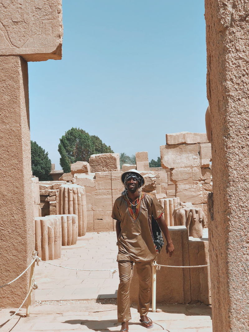 front view, building exterior, karnak, tree, egypt, 4K, leisure activity, temple, built structure, the past, outdoors, africa, history, lifestyles, day