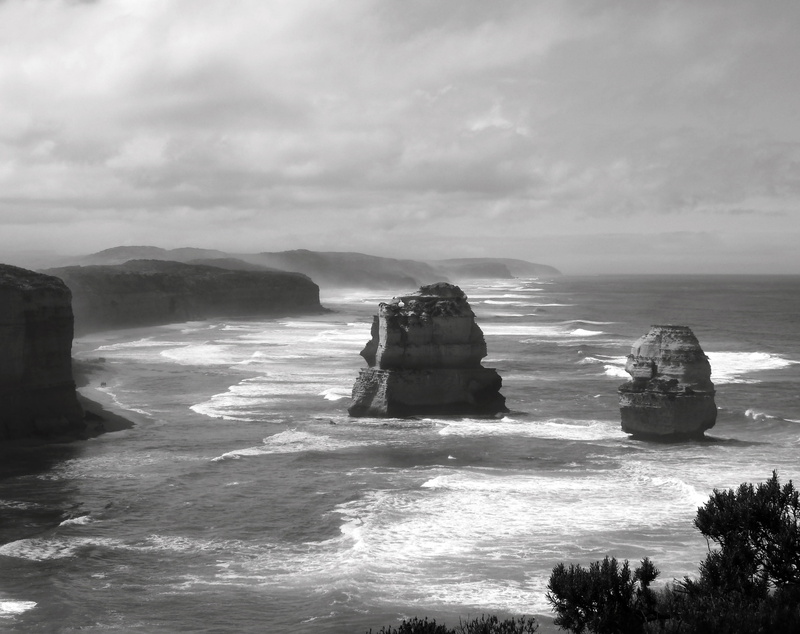 antipodean, beauty in nature, Park, Scenery, solid, rock, Rocks, Nature, rock - object, tranquility, Skyline, Australia, Black and White, horizon, stack rock
