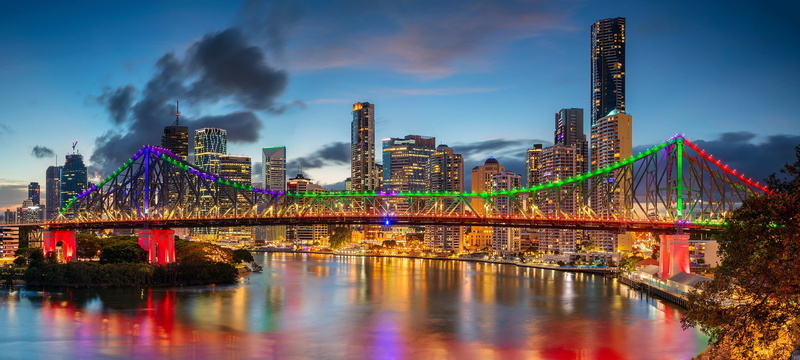 skyscrapers, Queensland, home, Brisbane, Australia, river, Brisbane River, QLD, Story Bridge, bridge, building, 1080P, The Brisbane River