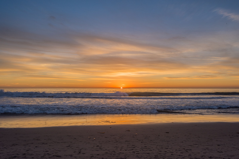 seashore, scenics - nature, natural, idyllic, orange color, sea, water, beach, sunset, shore, horizon over water, nature, sun, landscape, tourism, outdoors