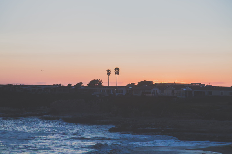 nature, sea, breeze, 5K, scenics - nature, beach, copy space, beauty in nature, santa cruz, silhouette, sunset, built structure, california coast, outdoors