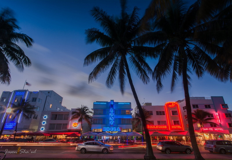 cities, usa, tower, florida, monuments, beach, miami, united, panoramic, night, 720P, states, marina, bridge, urban, panorama