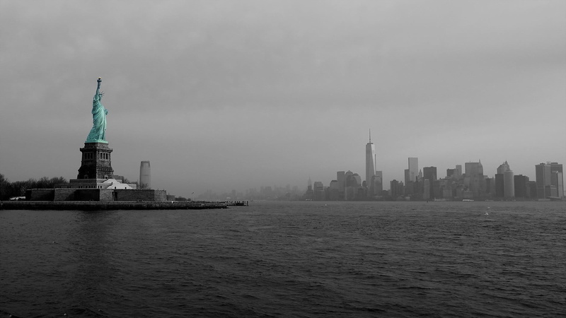 architecture, Manhattan, New York City, sky, sculpture, nature, travel, waterfront, built structure, city, cityscape, skyscraper, sea, Statue of Liberty