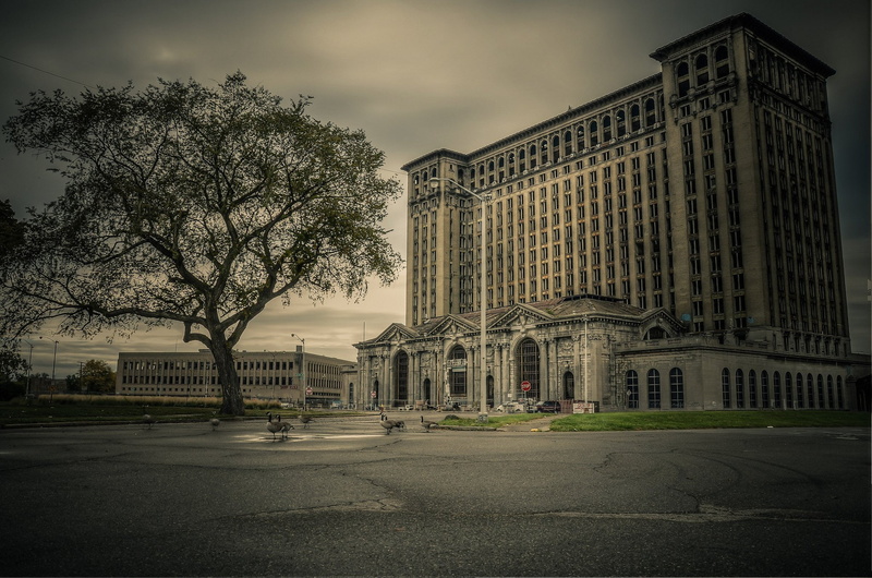 port, usa, city, monorail, offices, buildings, downtown, docks, stores, architecture, towers, jet, detroit, ford, oakland, storehouses, michigan, cities