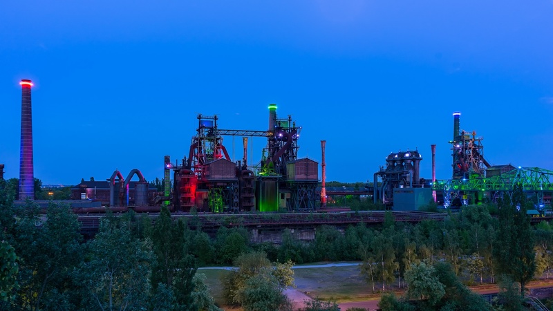 dusk, pipes, ruhr, environmental issues, industrial equipment, lapadu, columnar, germany, built structure, metal, blast furnace, feature, sky, fuel and power generation