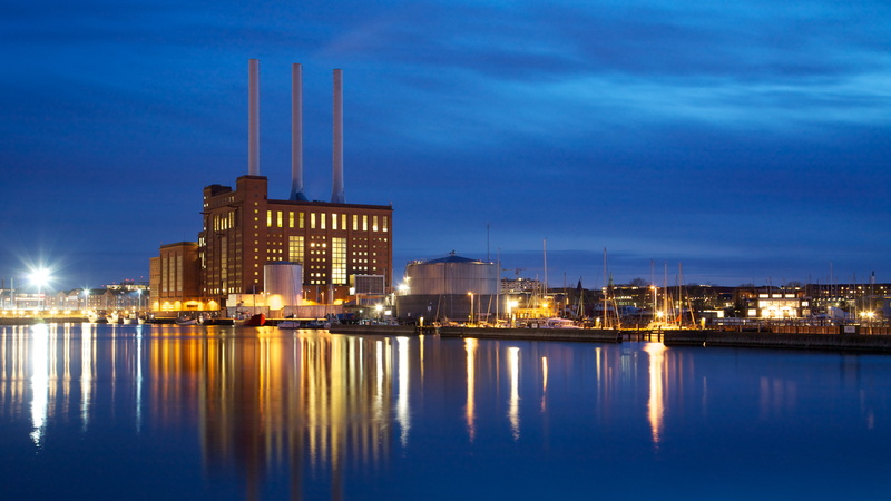 4K, smoke stacks, burst, Nordhavn, harbor, Long Exposure, 105mm, golden hour, urban Scene, night, 4L, Power Plant, architecture, Canon EOS 5D, LE, Peter