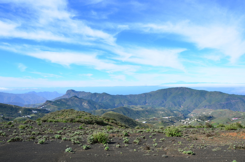 cloud - sky, hill, tranquility, land, mountain range, remote, 4K, environment, blue, idyllic, mountain, non-urban scene, gran canaria, no people, road