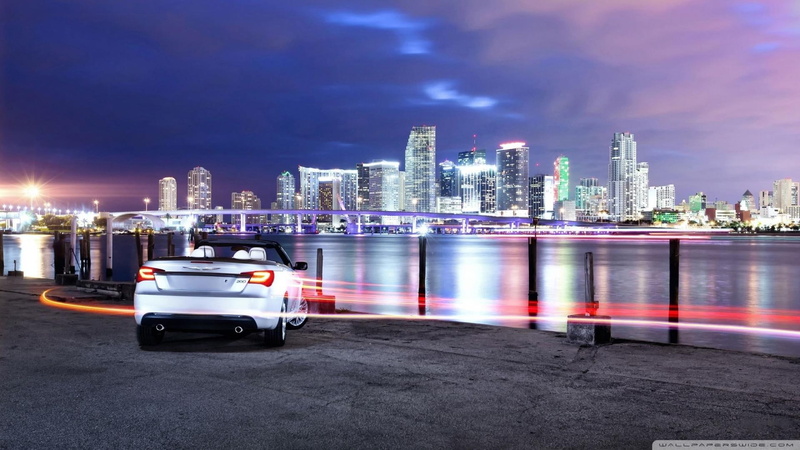cars, silver, car, city, lights, convertible, 1080P, chrysler