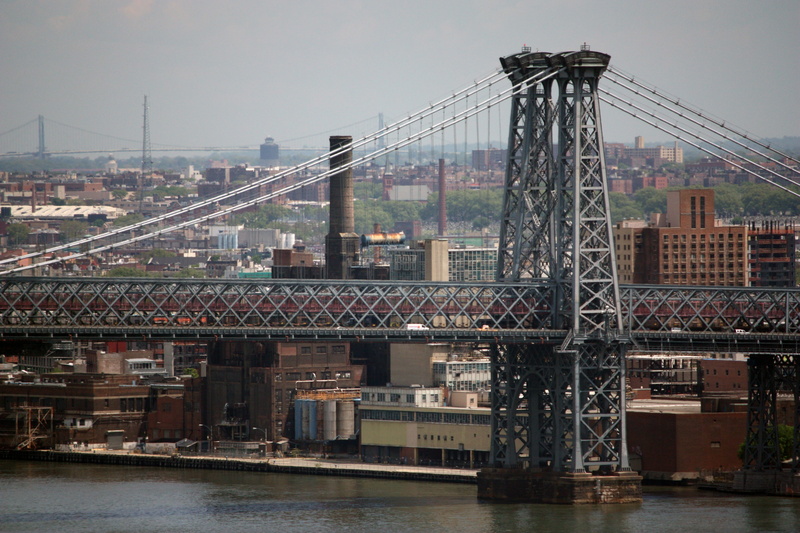 manhattan, outdoors, architecture, metropolis, river, sky, williamsburg bridge, day, bridge - man made structure, water, nature, transportation, east river