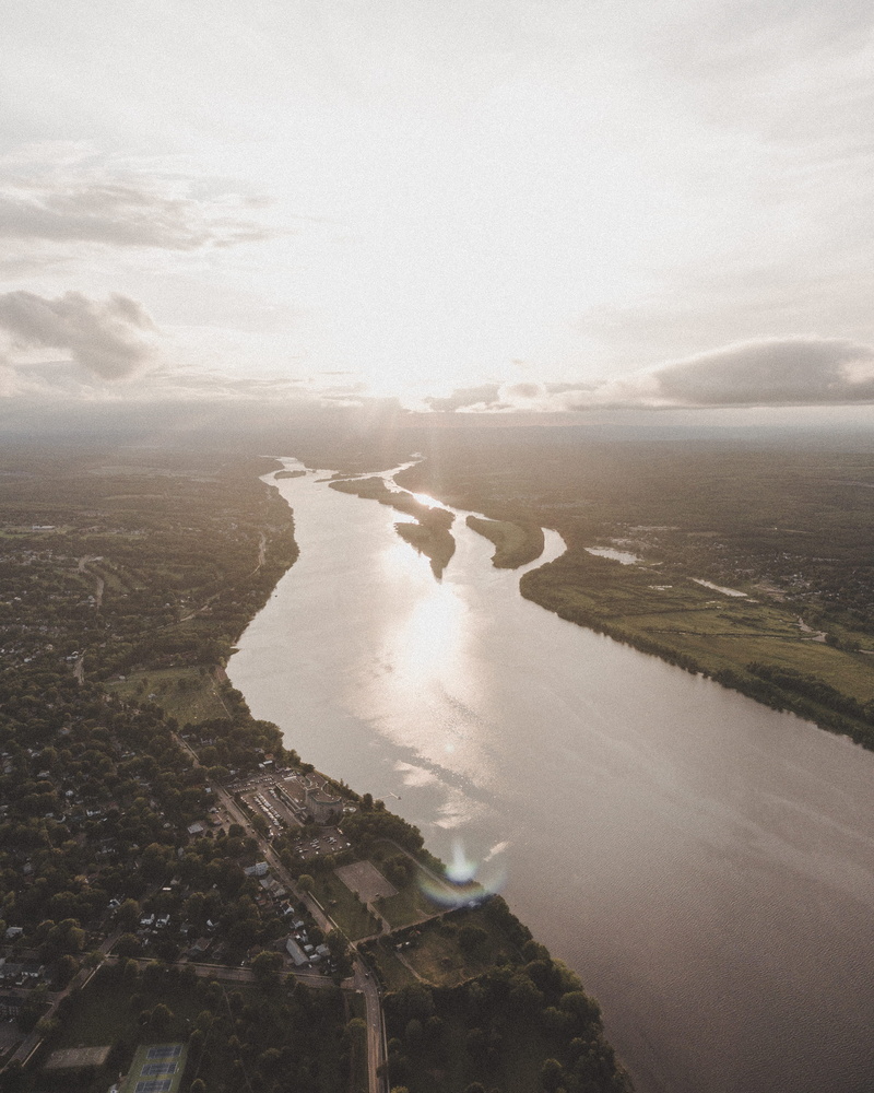 tranquility, nature, land, aerial view, beauty in nature, warm, water, fredericton, 2K, roads, east coast, outdoors, new brunswick, canada, no people