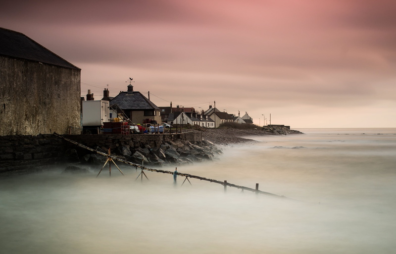 North  Sea, photo, ND, Sea  water, near, sea, Johnshaven, jetty, stop, Harbour, Rest, shed, coastline, sunset, body of water, neutral density, water, nature