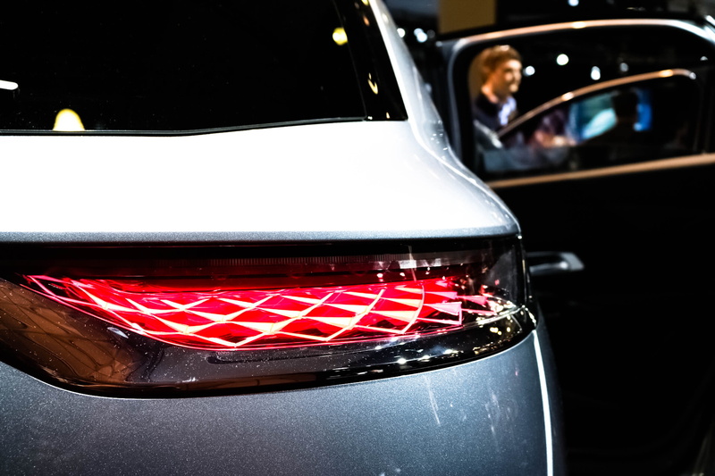 red, illuminated, body, focus on foreground, close-up, crossback, citroen, doors, land vehicle, back, belgium, life, brussel, transportation, indoors, mode of transportation