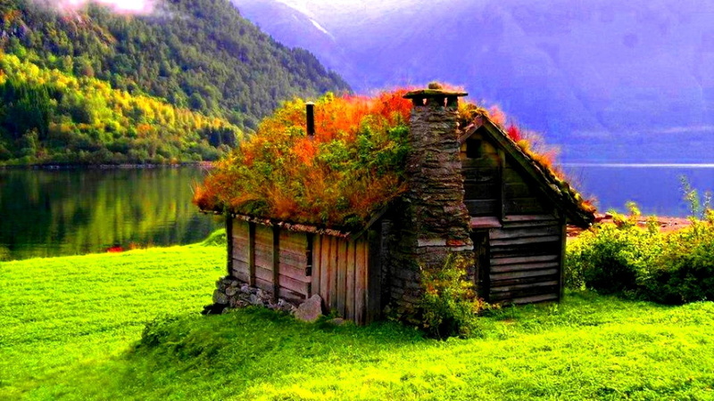maison, landscape, nature, lake, 1080P, house
