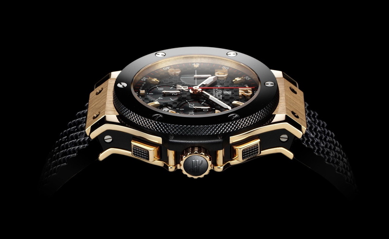 metal, Watch, Hublot, night, luxury, wealth, copy space, 2K, studio shot, personal accessory, clock, Aero, time, round, architecture, chronograph, indoors