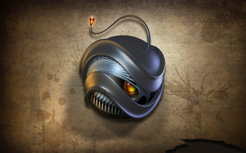 bombs, face, teeth, CGI, 1080P, digital art, eyes