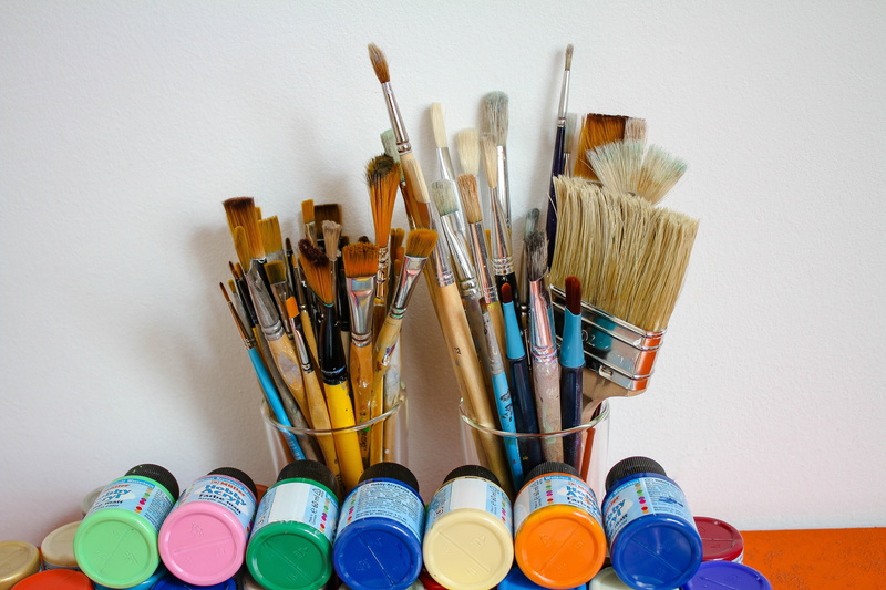 color, variation, artistically, art and craft equipment, indoors, acrylic, artist paints, abundance, brush hair, brush, pencil, paintbrush, bristle brush