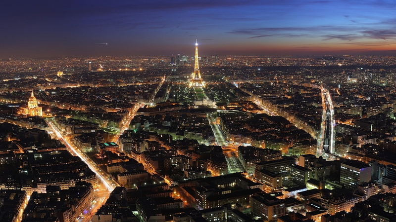 Paris, sunset, Eiffel Tower, 1080P