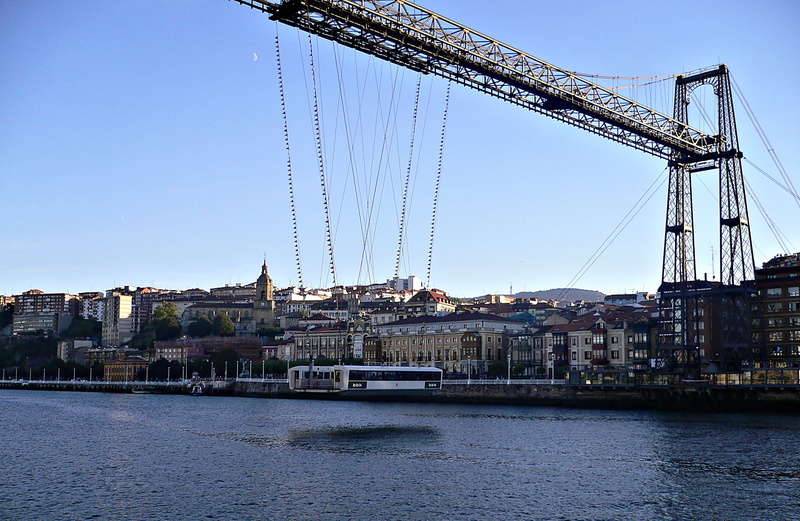 outdoors, nature, city, vizcaya bridge, blue, bridge - Man Made Structure, famous Place, machinery, sky, europe, metal, built Structure, connection, travel
