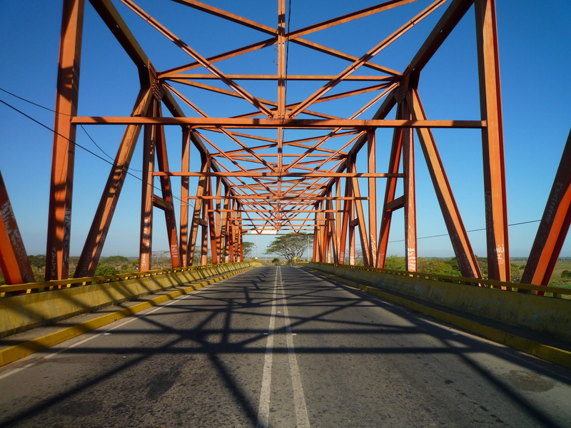 architecture, vanishing point, built structure, steel, elorza, diminishing perspective, transportation, connection, the way forward, metal, blue, bridge - man made structure