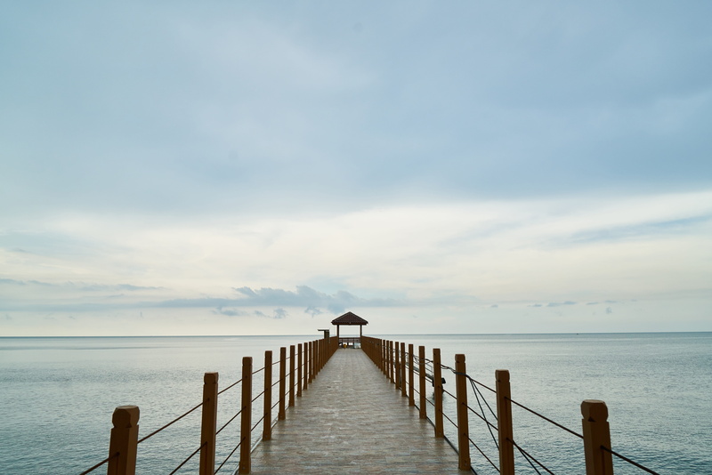 environmental, horizon, 8K, brown, beach, dock, wood - material, sunset, water, idyllic, beauty in nature, iskele, sky, clouds, nature, scenics - nature
