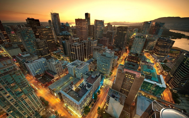 tower, cityscape, office, sunset, crowded, tall - high, architecture, hour, building exterior, lights, residential district, illuminated, urban skyline