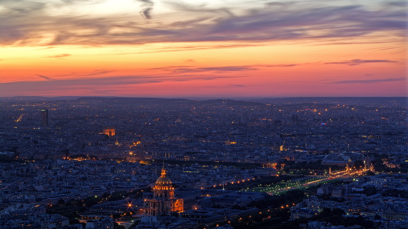photo, paris, building, buildings, cityscape, hd, 2K, aerial, city, sunset